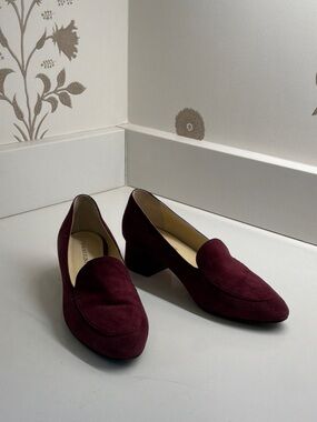 Sarah Flint Burgundy Suede Loafers